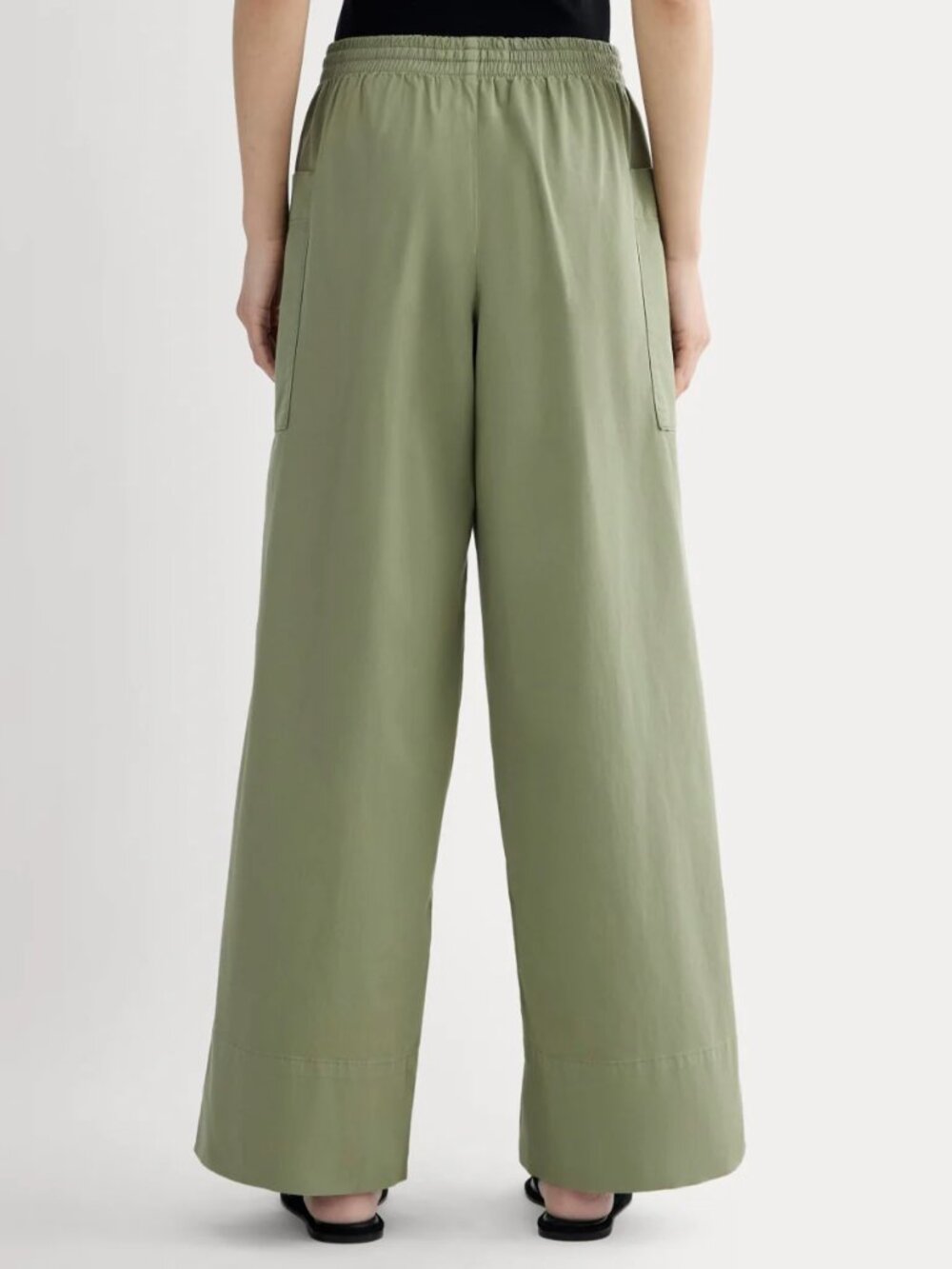 Everlane Wide Leg Cargo Easy Pant L Large NWT Oil Green - Picture 4 of 6